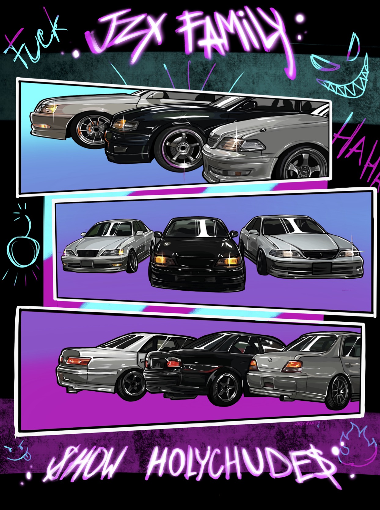 Наклейка JZX Family